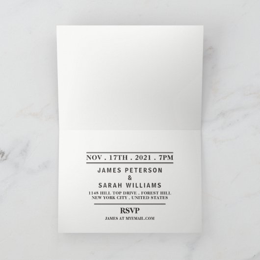 Eat, Drink Housewarming Party Wavy Lines Invite (Binnen)