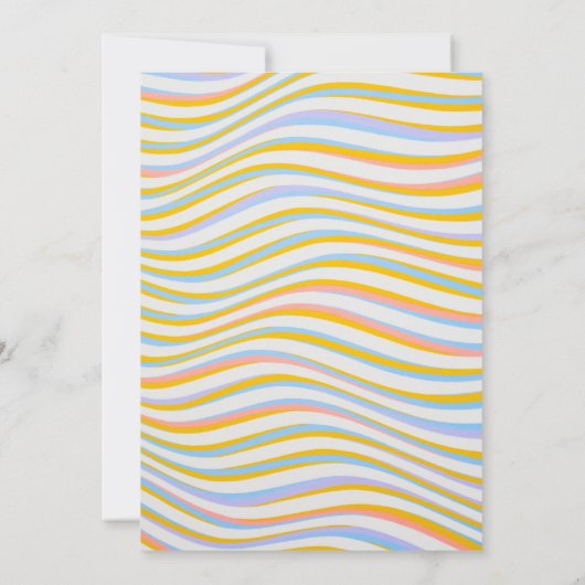 Eat, Drink Housewarming Party Wavy Lines Invite Aankondiging (Achterkant)