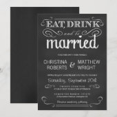 Eat Drink huwelijkshuwelijk Kaart (Voorkant / Achterkant)