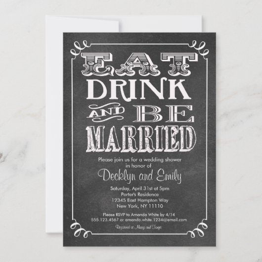 Eat Drink: huwelijkshuwelijk Kaart (Voorkant)