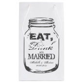 Eat drink: huwelijkshuwelijkscadeaus voor jar brui klein cadeauzakje (Achterkant)