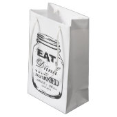 Eat drink: huwelijkshuwelijkscadeaus voor jar brui klein cadeauzakje (Achterkant Gekanteld)