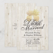 EAT-Drink: huwelijksweddenschap met gouden ananana Kaart (Voorkant / Achterkant)