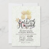 EAT-Drink: huwelijksweddenschap met gouden ananana Kaart (Voorkant)