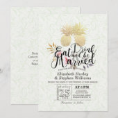 EAT-Drink: huwelijksweddenschap met gouden ananana Kaart (Voorkant / Achterkant)