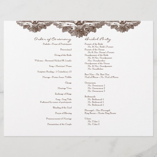 Eat, Drink in Get Married, Formal Wedding Program (Achterkant)