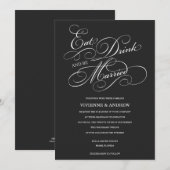 EAT, DRINK IN MIDNIGHT BLACK  | AFBEELDINGSINVITAT KAART (Voorkant / Achterkant)