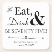 Eat Drink is 75 dagen terug 75 jaar Kartonnen Onderzetters (Voorkant)
