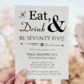 Eat Drink is 75 Retro 75th Birthday Kaart