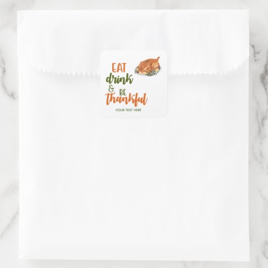 Eat Drink is dankbare Sticker (Tas)