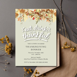 Eat Drink is dankbare Thanksgiving Kaart