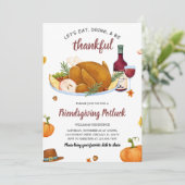 Eat Drink is dankbare Thanksgiving Kaart (Staand voorkant)
