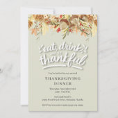 Eat Drink is dankbare Thanksgiving Kaart (Voorkant)