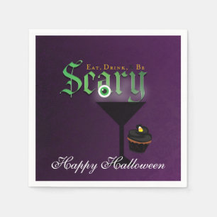 Eat Drink is eng Halloween Paarse partij Napkins Servet