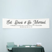 Eat Drink is gehuwd met modern zwart Script Weduws Spandoek (Beurs)