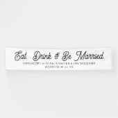 Eat Drink is gehuwd met modern zwart Script Weduws Spandoek (Horizontaal)