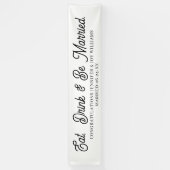 Eat Drink is gehuwd met modern zwart Script Weduws Spandoek (Verticaal)