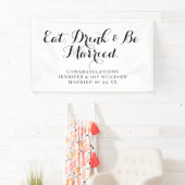 Eat Drink is gehuwd met moderne zwarte-Script-brui Spandoek (Insitu)