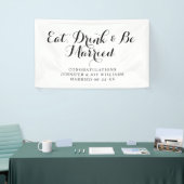 Eat Drink is gehuwd met moderne zwarte-Script-brui Spandoek (Beurs)