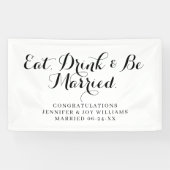 Eat Drink is gehuwd met moderne zwarte-Script-brui Spandoek (Horizontaal)