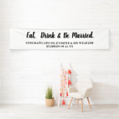 Eat Drink is gehuwd met moderne zwarte-Script-brui Spandoek (Insitu)