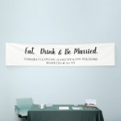 Eat Drink is gehuwd met moderne zwarte-Script-brui Spandoek (Beurs)