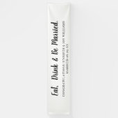 Eat Drink is gehuwd met moderne zwarte-Script-brui Spandoek (Verticaal)