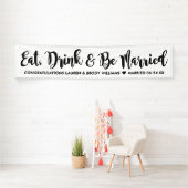 Eat Drink is gehuwd met moderne zwarte-Script-brui Spandoek (Insitu)