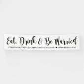 Eat Drink is gehuwd met moderne zwarte-Script-brui Spandoek (Horizontaal)