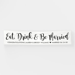 Eat Drink is gehuwd met moderne zwarte-Script-brui Spandoek