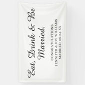 Eat Drink is gehuwd met moderne zwarte-Script-brui Spandoek (Verticaal)