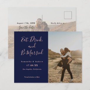 Eat drink is getrouwd 2 foto's marine behalve datu briefkaart