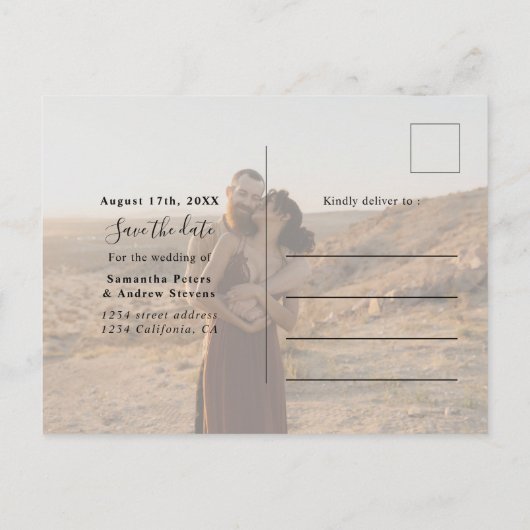 Eat drink is getrouwd 2 foto's marine behalve datu briefkaart (Achterkant)