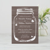 Eat drink is getrouwd Mason Jar bruiloft uitnodigi Kaart (Staand voorkant)