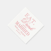 Eat drink is getrouwd met koraalroze bruiloft serv servetten (Hoek)