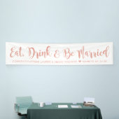 Eat Drink is getrouwd met modern Roos Gold Wedding Spandoek (Beurs)