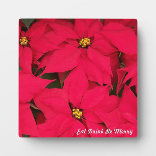 Eat Drink is Merry Festive Poinsettias Fotoplaat (Voorkant)