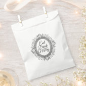 Eat Drink is Merry Holiday Silvery Leaves Wreator Bedankzakje (Geknipt)