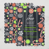 Eat Drink is Merry Kerstmis Snoep Snowflakes Kaart (Voorkant / Achterkant)