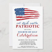 Eat Drink is patriottisch VS vlag 4e juli Kaart (Voorkant)