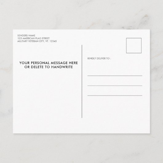 Eat Drink is patriottisch VS vlag 4e juli Uitnodiging Briefkaart (Achterkant)