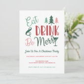 Eat Drink is prettige kerstfeestdag Kaart (Staand voorkant)