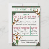 EAT-DRINK IS UGLY Our UGLY Sweater kerstparty Kaart (Voorkant)