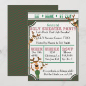 EAT-DRINK IS UGLY Our UGLY Sweater kerstparty Kaart (Voorkant / Achterkant)