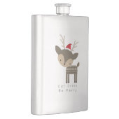 Eat Drink is vrolijk kerstfeest in Red Santa Hat Heupfles (Rechts)