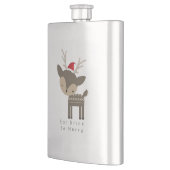 Eat Drink is vrolijk kerstfeest in Red Santa Hat Heupfles (Links)