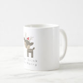 Eat Drink is vrolijk kerstfeest in Red Santa Hat Koffiemok (Voorkant rechts)