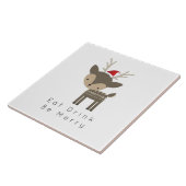 Eat Drink is vrolijk kerstfeest in Red Santa Hat Tegeltje (Zijkant)