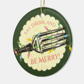 Eat drink is vrolijk kerstsierfeest keramisch ornament (Links)