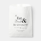 Eat Drink is zeventig Funky Retro 70th Birthday Bedankzakje (Voorkant)